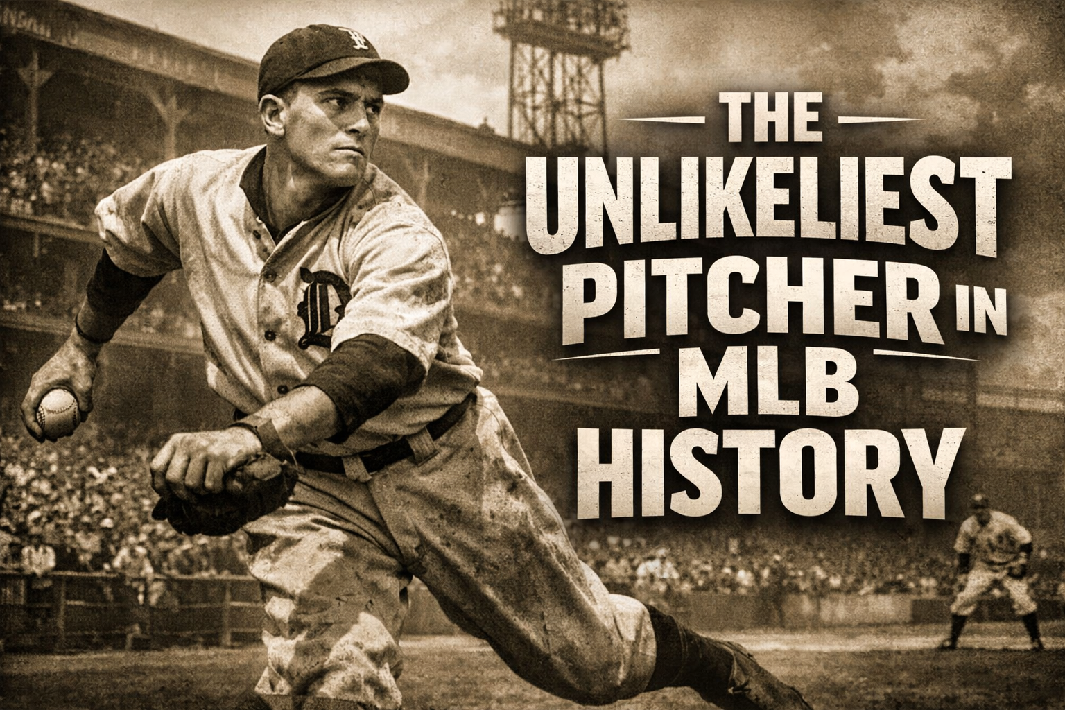 Vintage baseball thumbnail showing Allan Travers pitching for the Detroit Tigers during the historic 1912 game at Shibe Park.