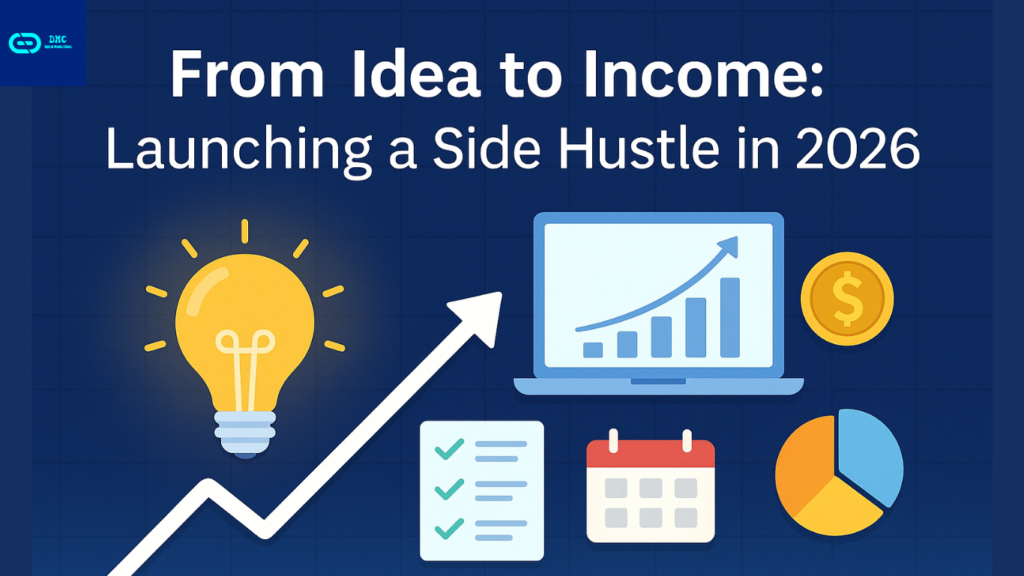 Professional reviewing a list of top 15 side business ideas in the USA for 2026 on a laptop