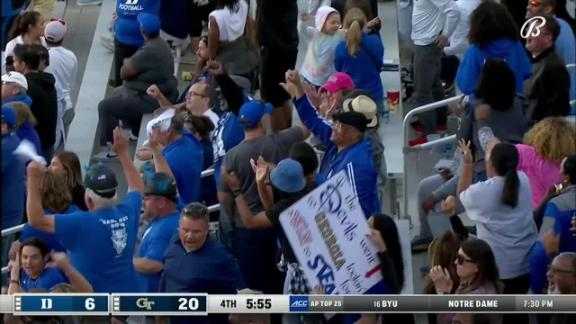 Fans cheer during electric Georgia Tech vs Duke ACC rivalry atmosphere